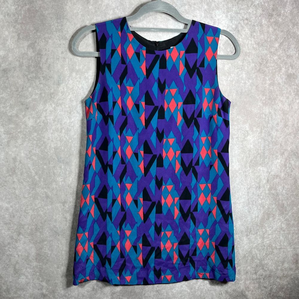 Missoni Tank Top Womens XS‎ Blue Triangle Geometric Print Sleeveless Lined Art